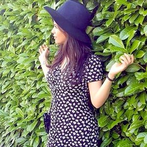 Felt navy blue & black hat from Nordstrom